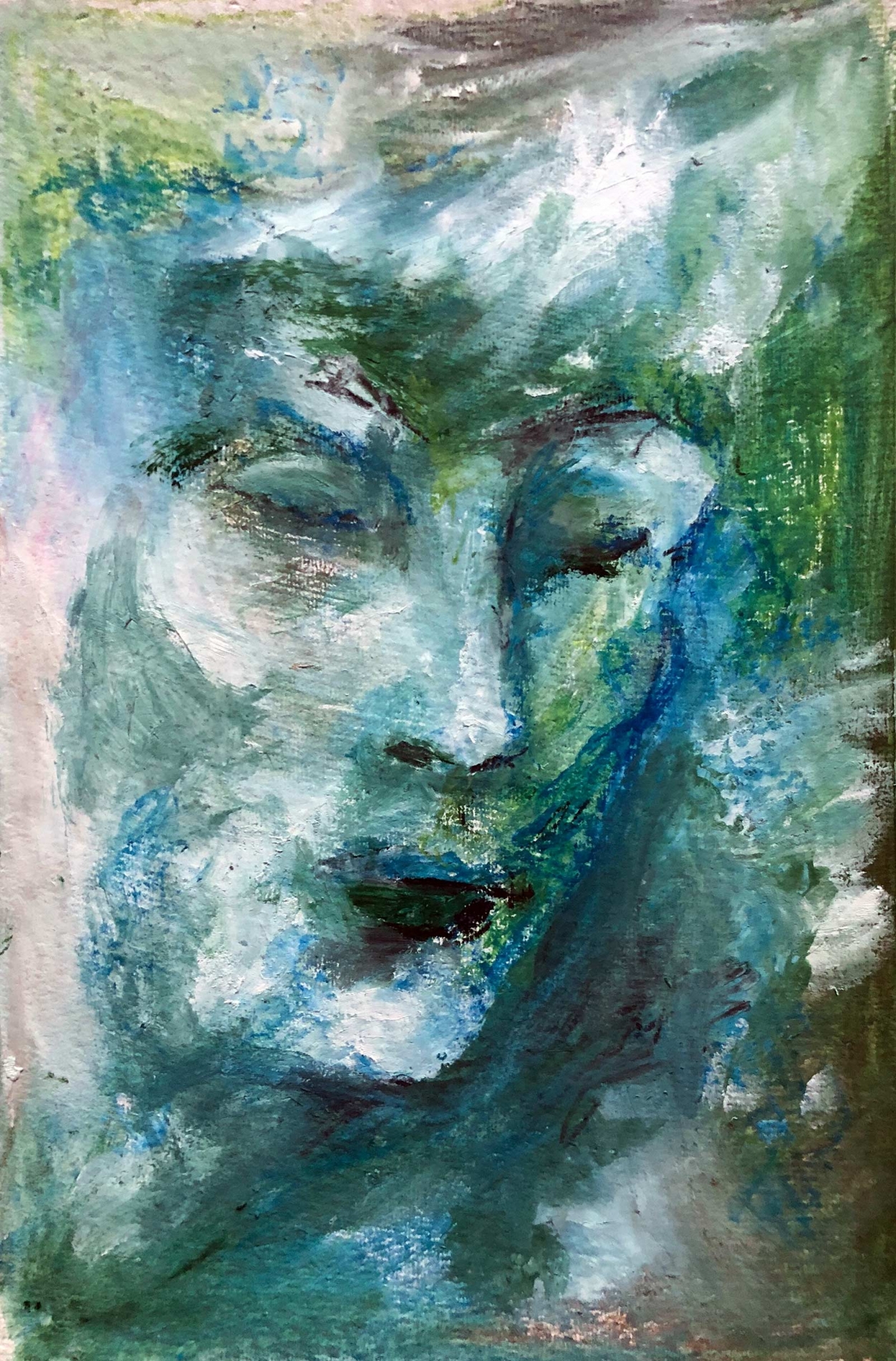 Uta_Schock_Malerei_Mischtechnik_Wenn_ich_ins_Wasser_schaue