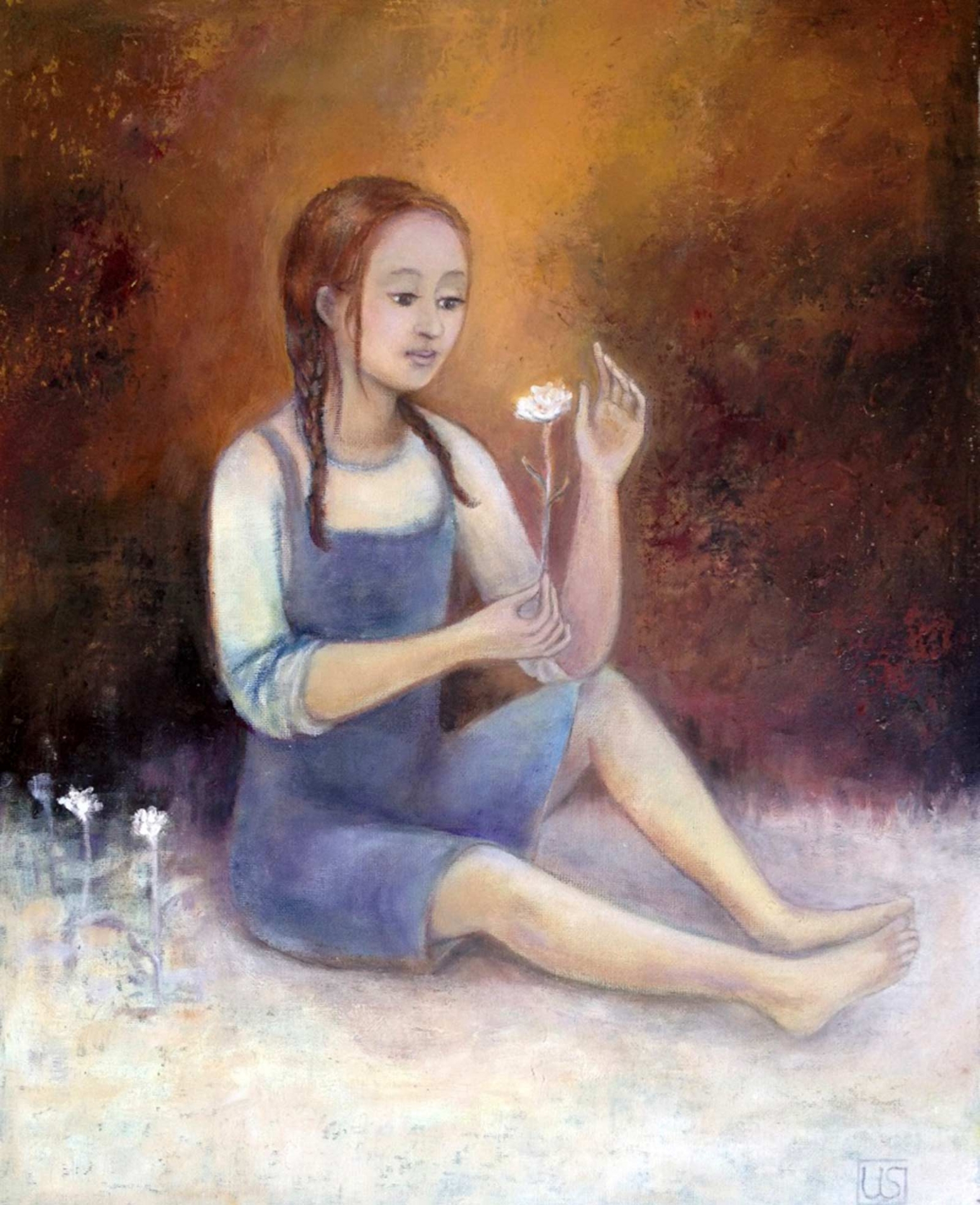 Uta_Schock_Malerei_Oel_Maedchen_mit_Blume