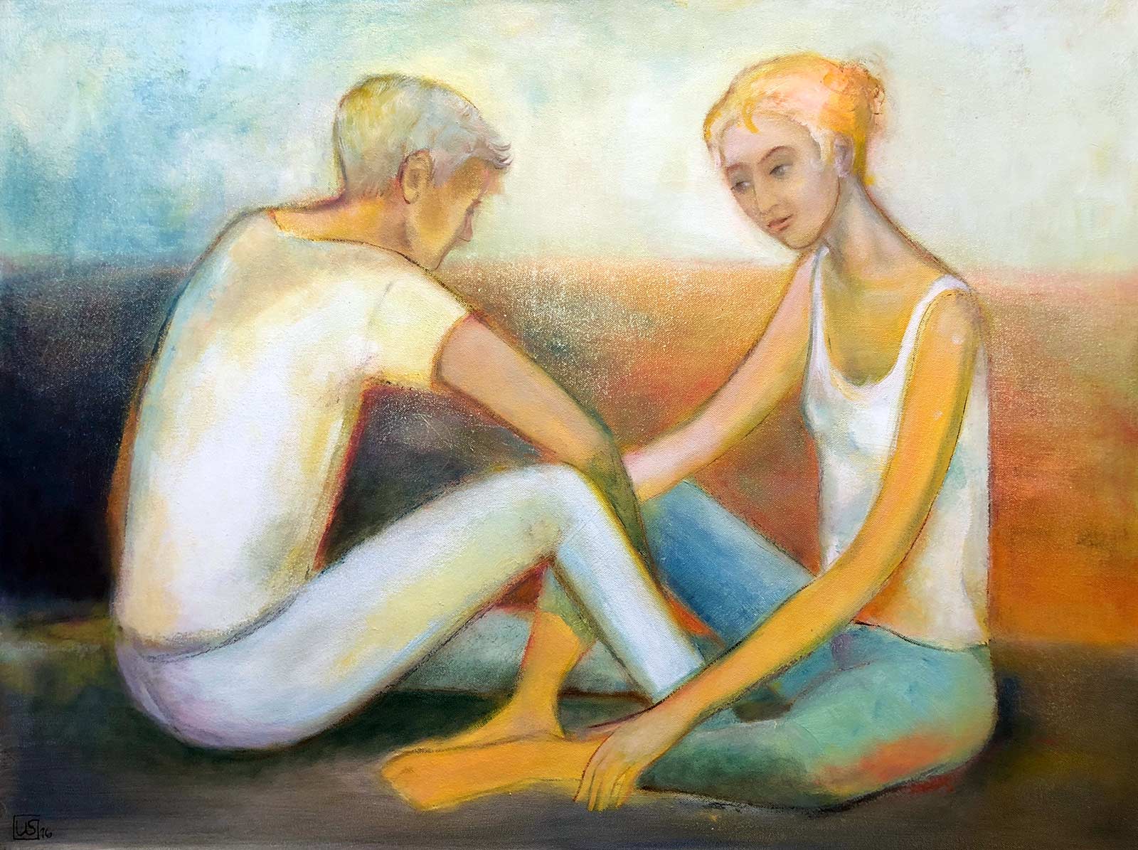 Uta_Schock_Malerei_Oel_Paar_im_Gespraech